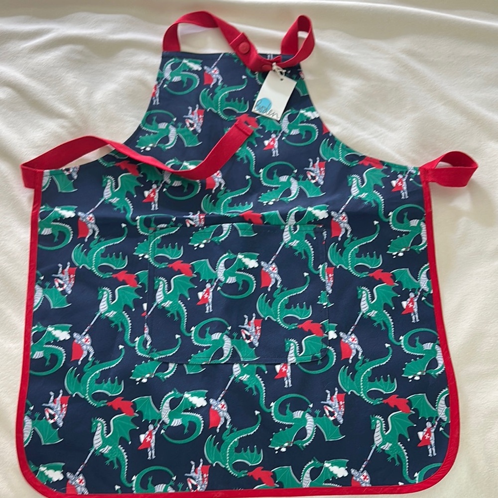 Mini Boden Red and Green Apron Durable Design
